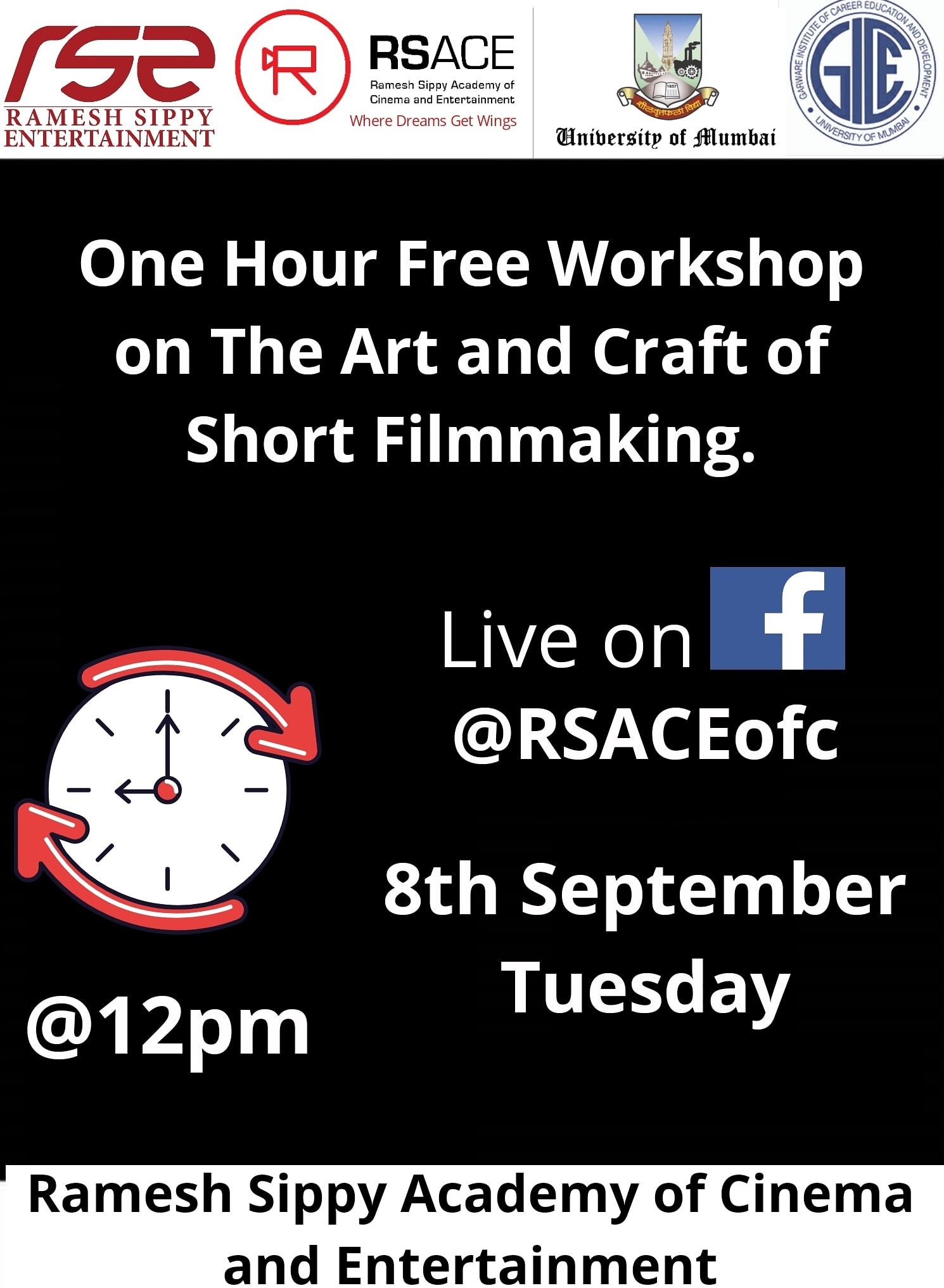 1 Hour Free Workshop On The Art And Craft Of Short Filmmaking