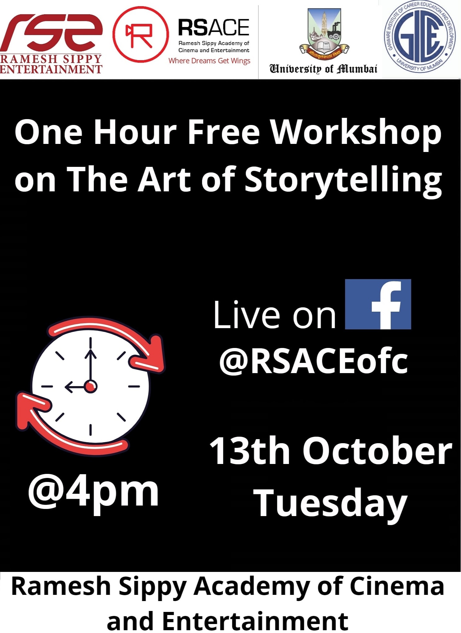 One Hour Free Workshop On The Art Of Storytelling