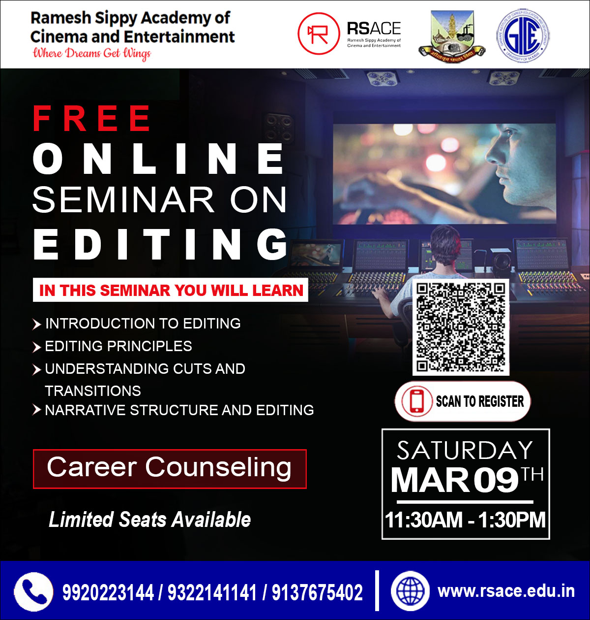 Free Online Seminar  on Editing