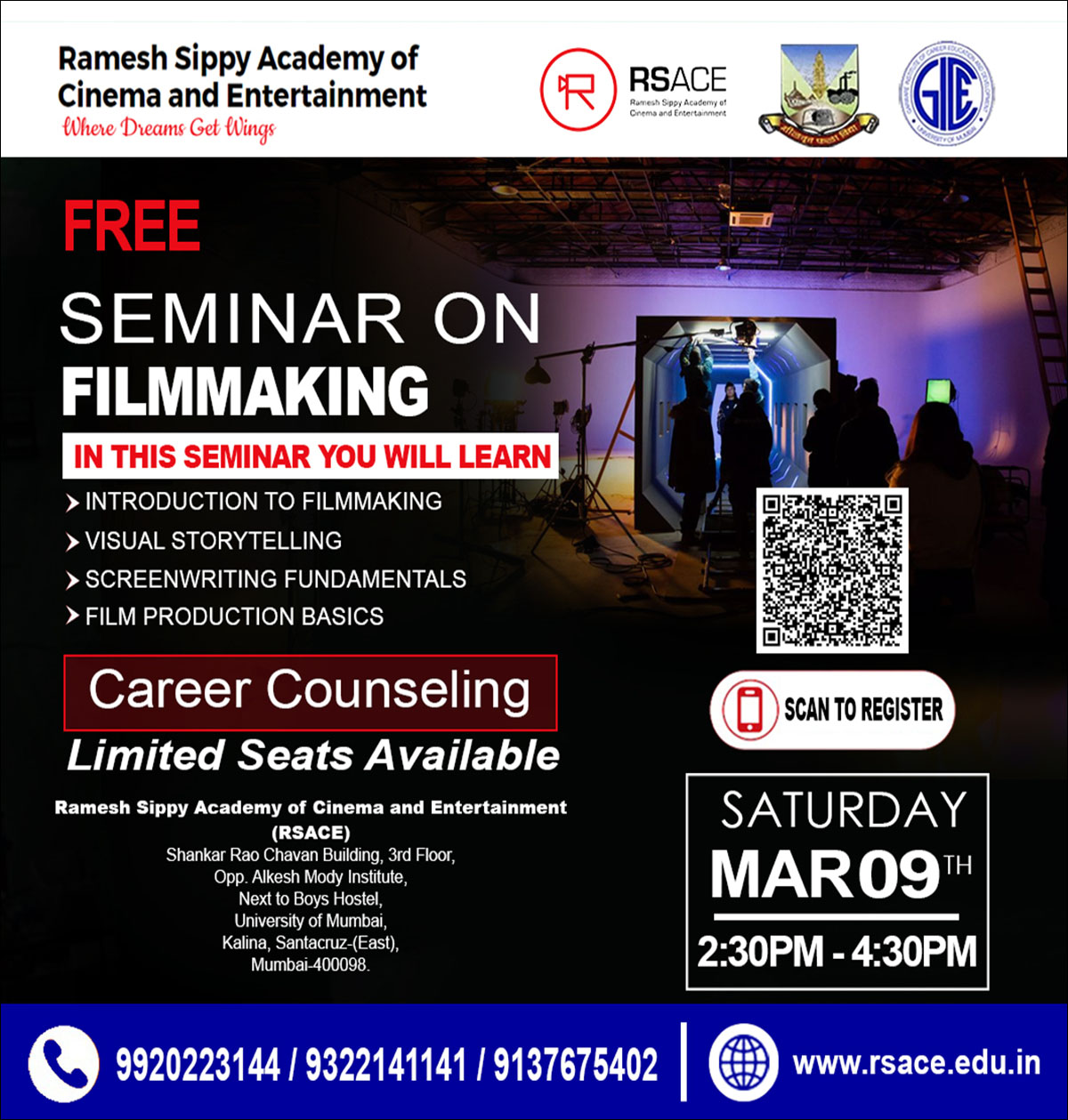 Free Seminar  on Filmmaking