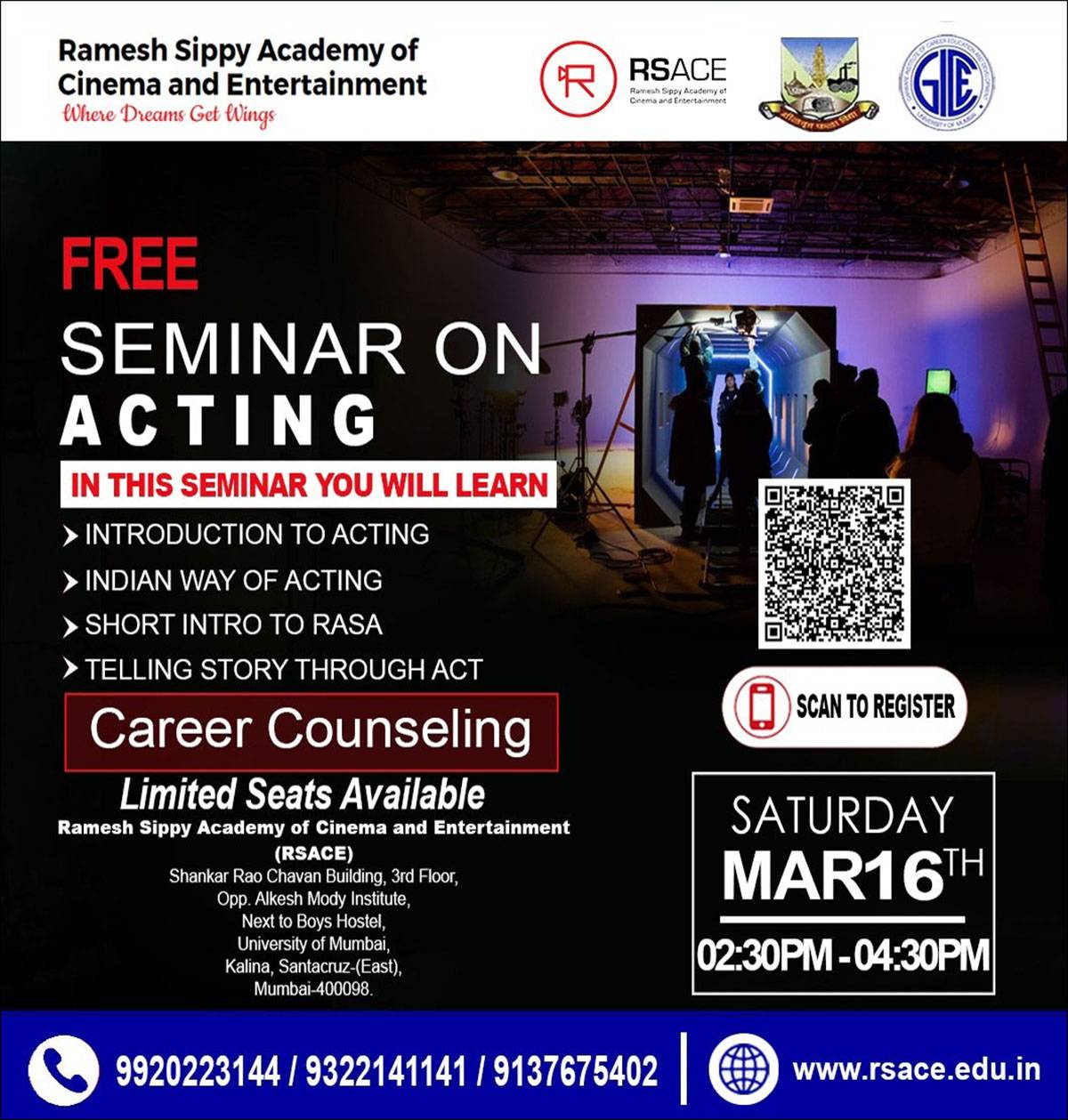 Free Seminar  on Acting